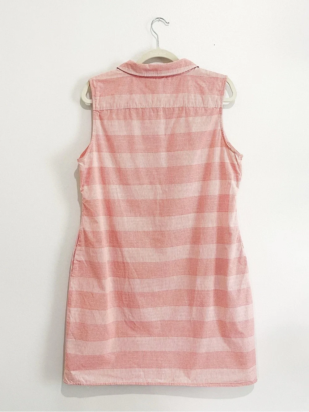 Tommy‎ Hilfiger Pink Plaid Gingham Shirt Dress Tie Waist Coastal Preppy Size 16 - Picture 5 of 14